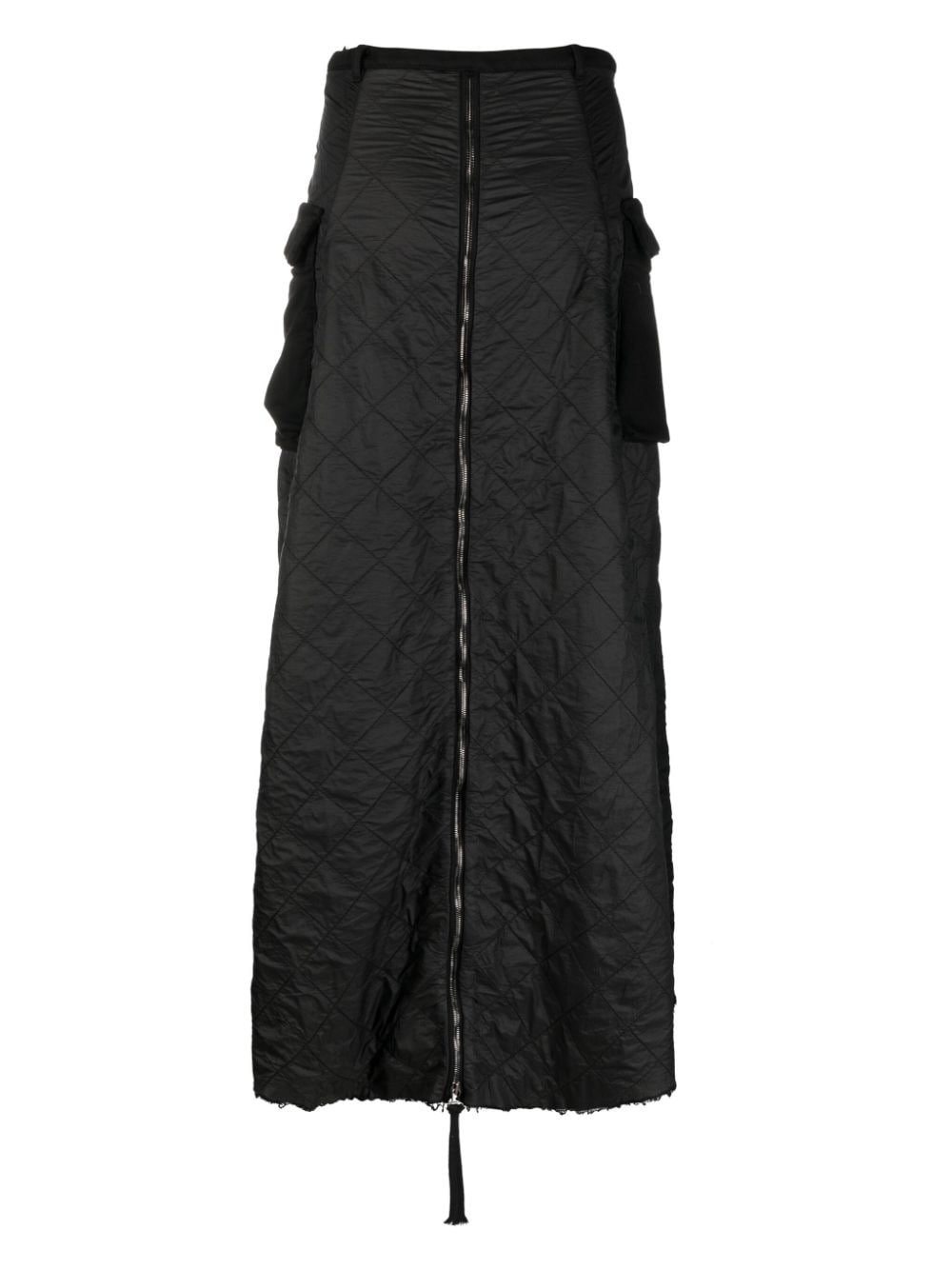 Shop Masnada Diamond-pattern Straight Skirt In Black