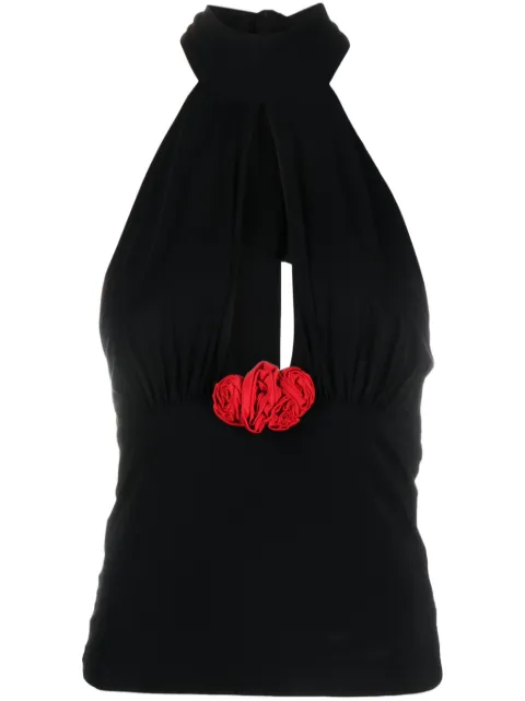 Magda Butrym vestido corto con cuello halter y abertura