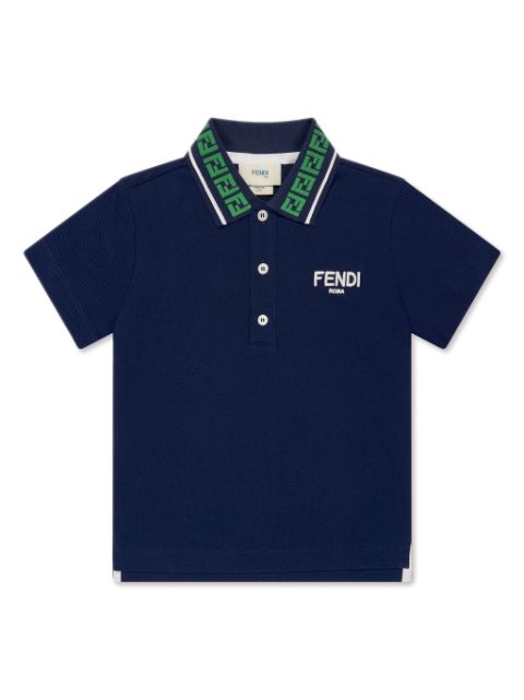 Fendi Kids logo-embroidered cotton polo shirt 