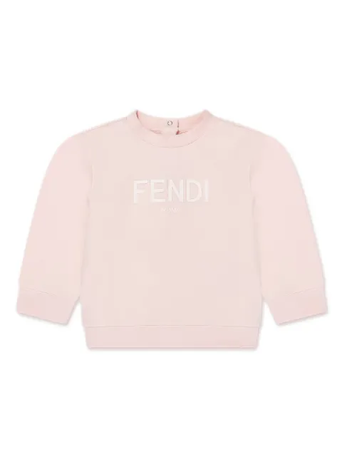 Fendi Kids sudadera con logo estampado