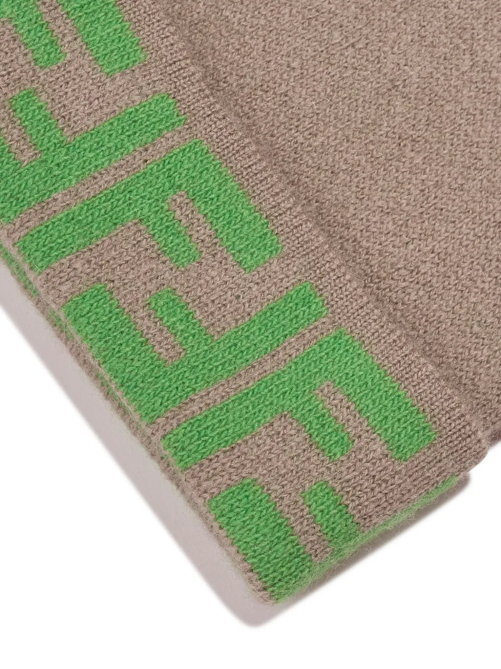 Fendi Kids Gebreide muts met monogram Beige