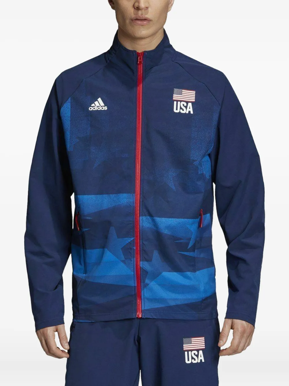 Adidas Stadium USA Volleyball "Blue" jacket Blauw