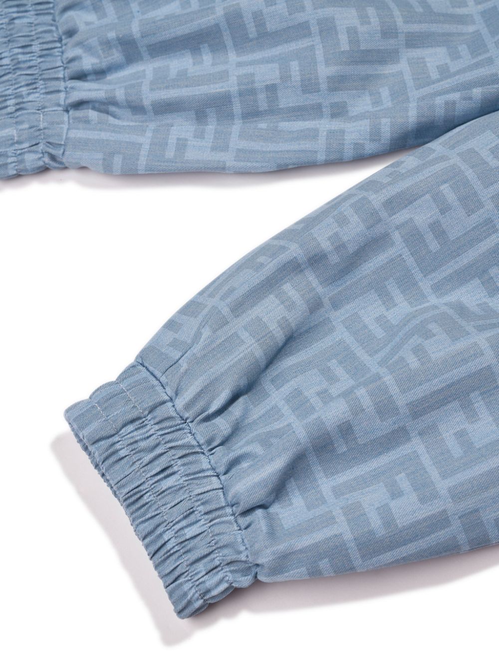 Shop Fendi Ff-print Cotton Track Pants In Blue