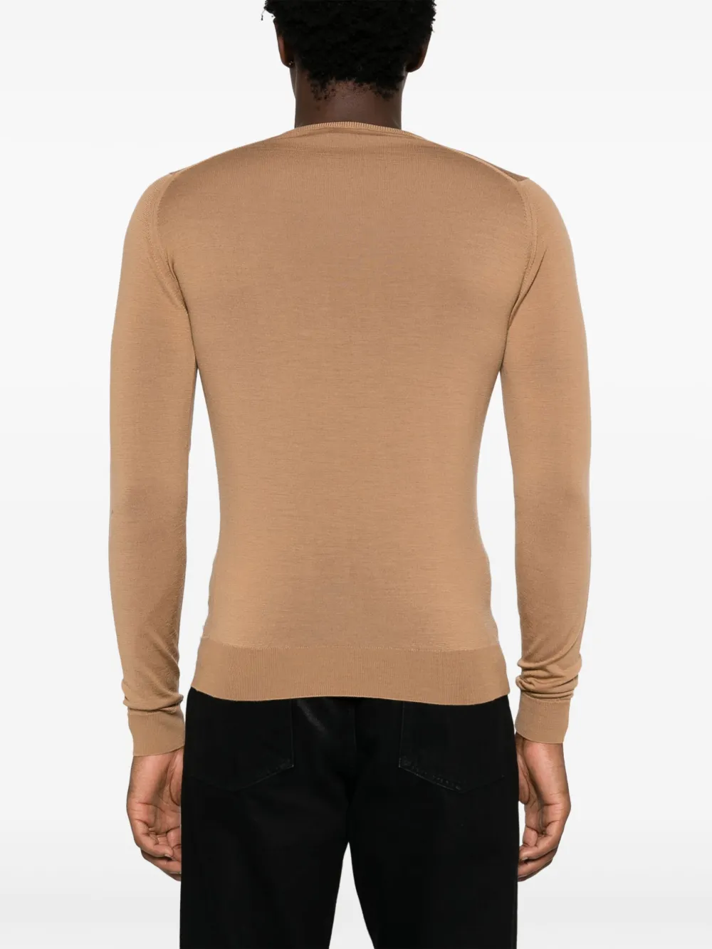 Shop John Smedley V-neck Fine-knit Jumper In Brown