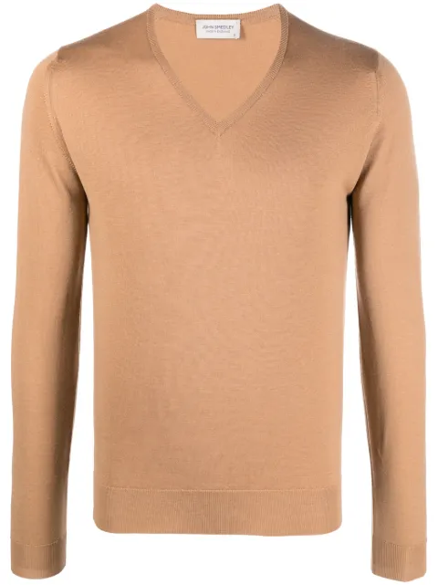 John Smedley V-neck fine-knit jumper