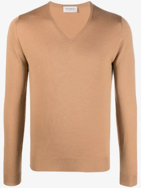 John Smedley V-neck fine-knit jumper