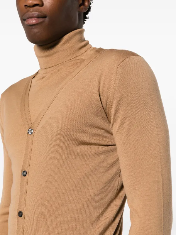 John Smedley Vネック カーディガン | ブラウン | FARFETCH JP