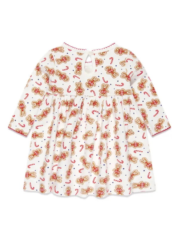 Rachel Riley graphic-print embroidered-edge Dress | White | FARFETCH