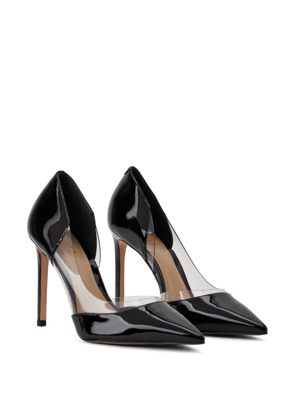Shop Schutz 105mm Pointed-toe Leather Pumps In Black
