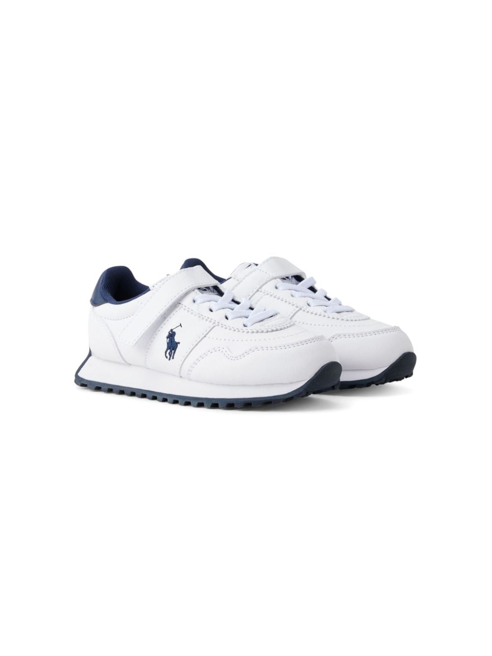 Shop Polo Ralph Lauren Polo Pony Panelled Sneakers In White