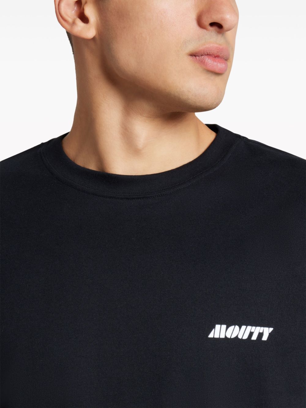 Shop Mouty Logo-print Cotton T-shirt In Black