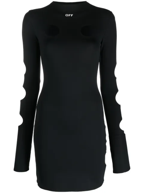 Off-White cut-out long-sleeve minidress