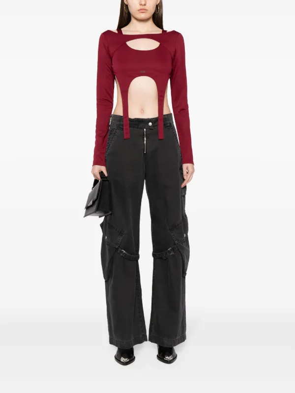 HELIOT EMIL レイヤード クロップド トップ | レッド | FARFETCH JP