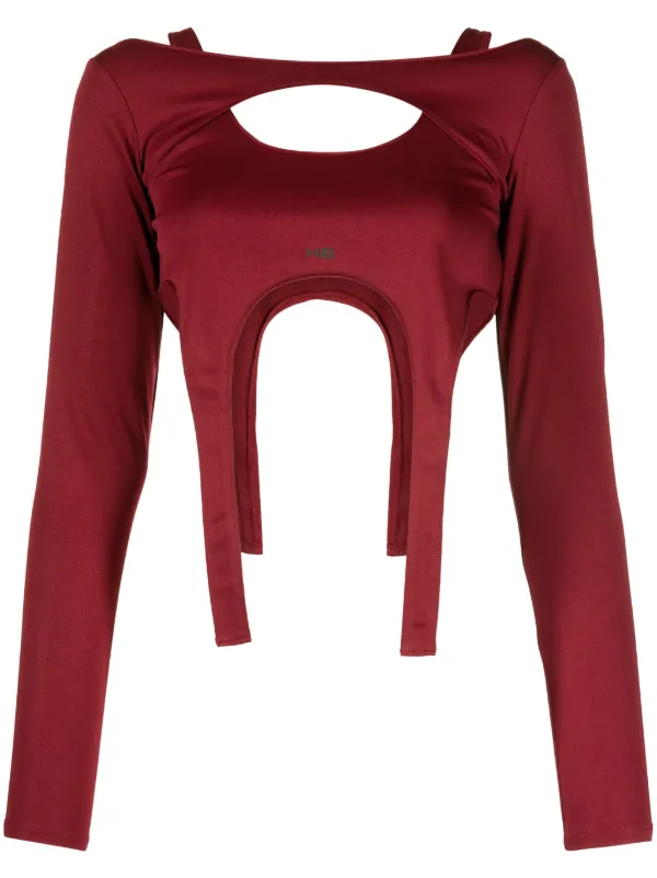 HELIOT EMIL レイヤード クロップド トップ | レッド | FARFETCH JP