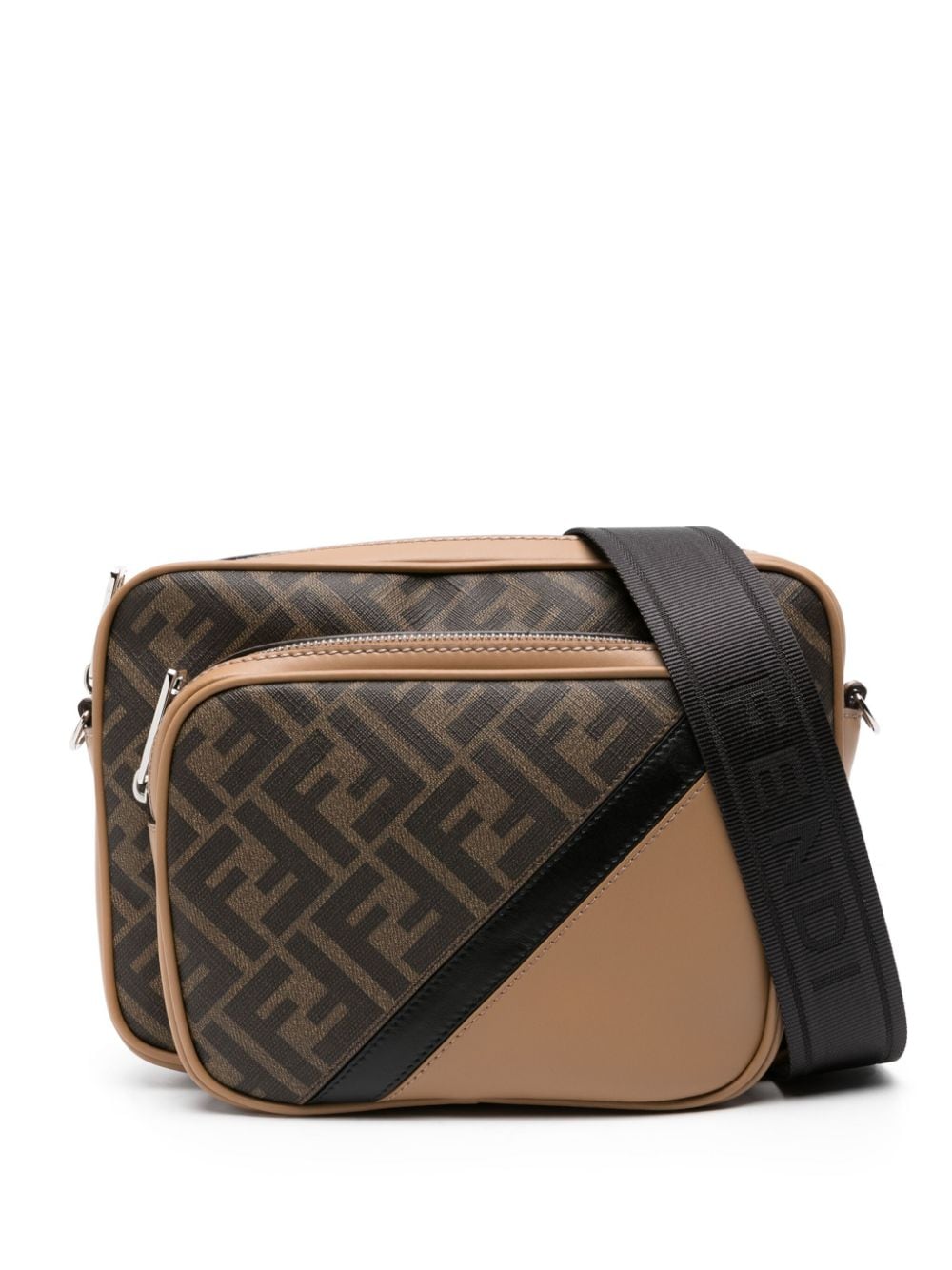 Image 1 of FENDI FF-pattern leather shoulder bag