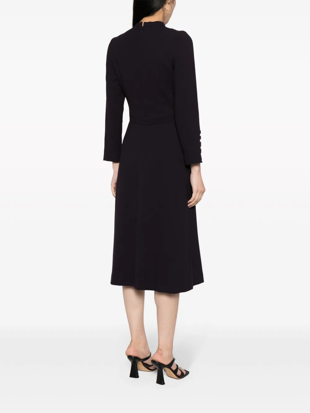 Shop Jane Oxley Wool Midi Dress In Purple