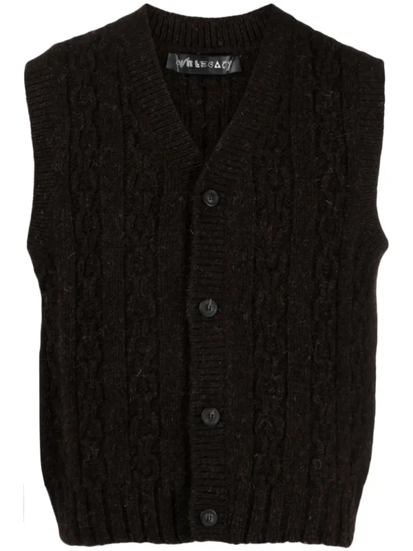 OUR LEGACY V-neck Wool cable-knit Vest - Farfetch