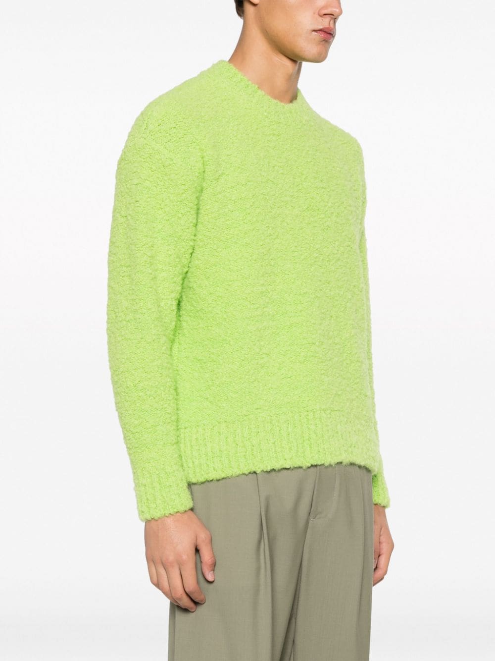 Shop Sunnei Tweed Knitted Jumper In Green