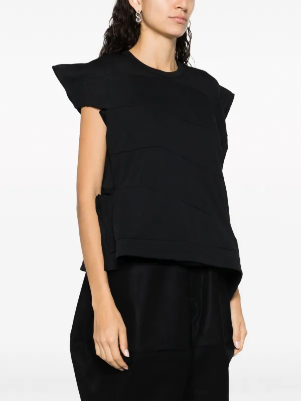 Comme Des Garçons Asymmetric Distressed T-shirt | Black | FARFETCH 