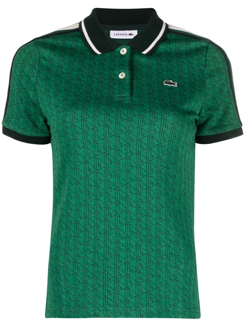 Lacoste Logo-embroidered Cotton Polo Top In Green