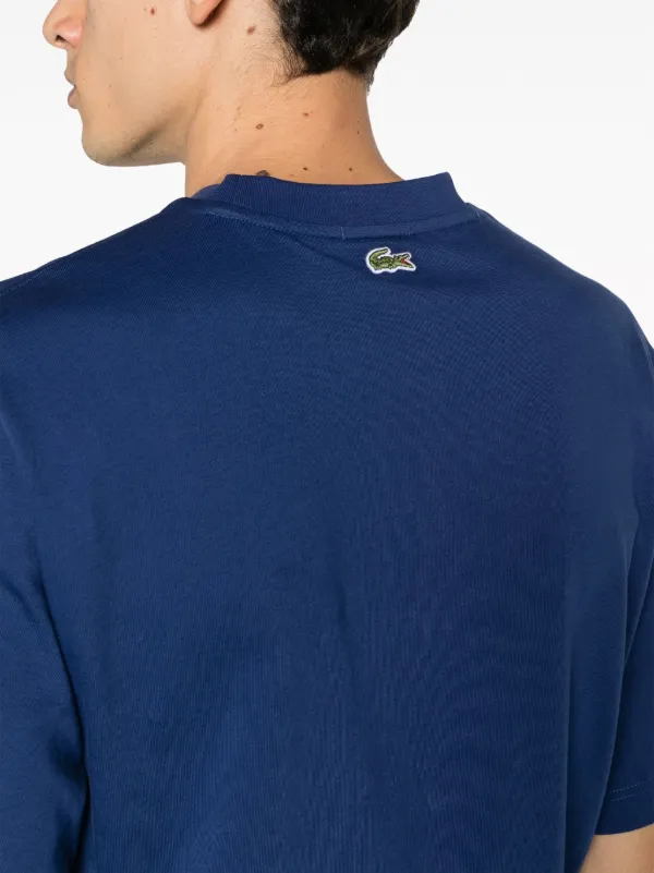 Lacoste logo-patch Cotton T-shirt | Blue | FARFETCH