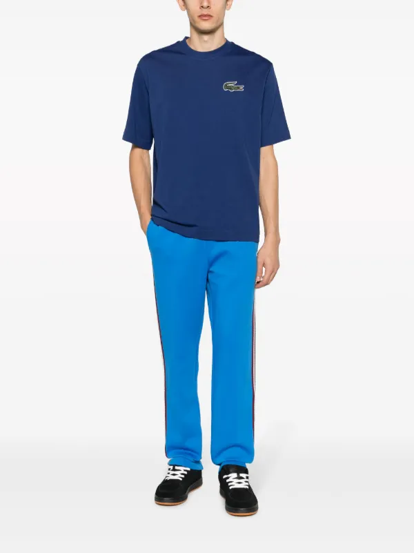 Lacoste logo-patch Cotton T-shirt | Blue | FARFETCH JO