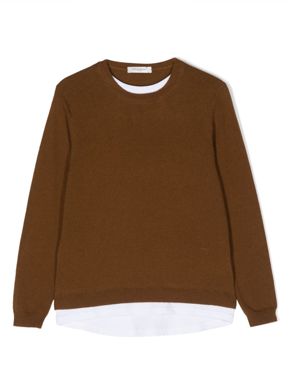 Paolo Pecora Kids' Fine-knit Layered Jumper In Brown
