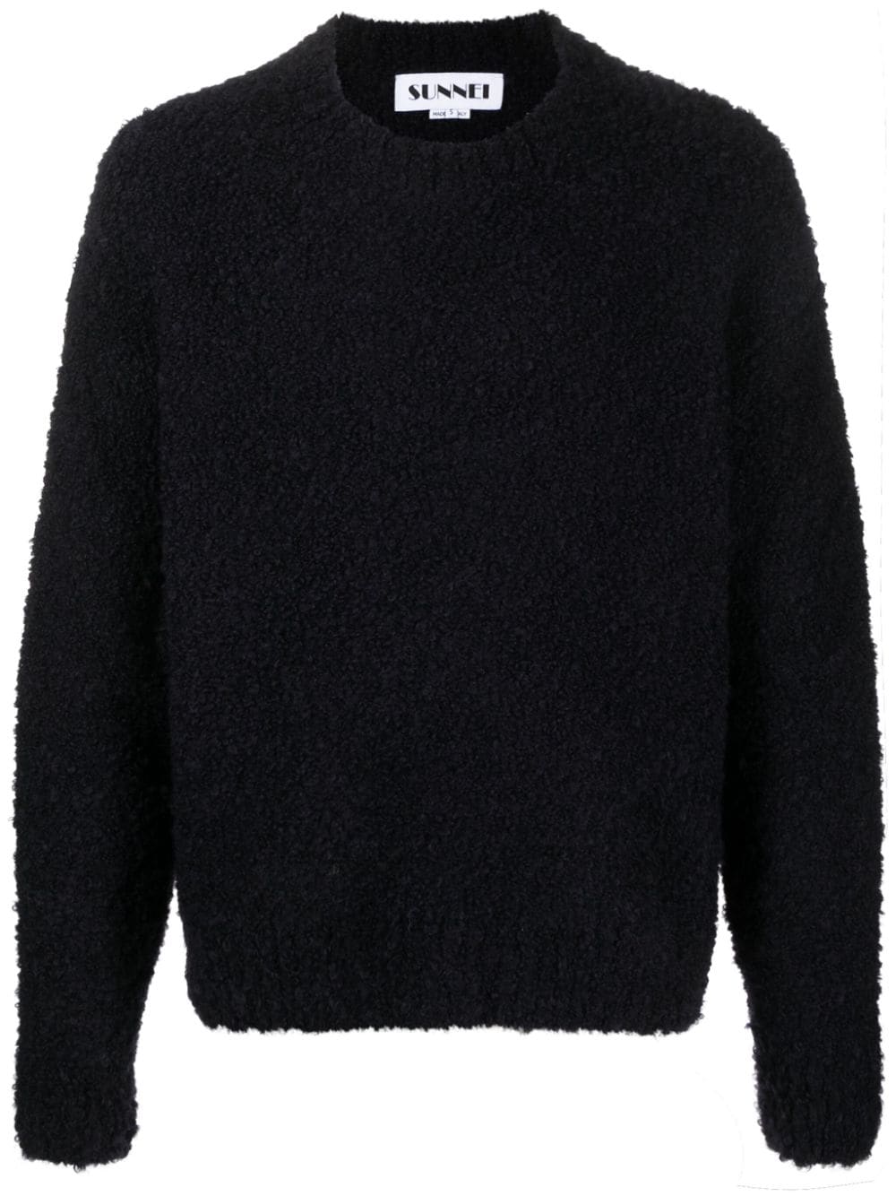 Shop Sunnei Crew-neck Chunky-knit Jumper In Blue