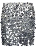 DES PHEMMES high-waisted sequin-embellished skirt - Silver