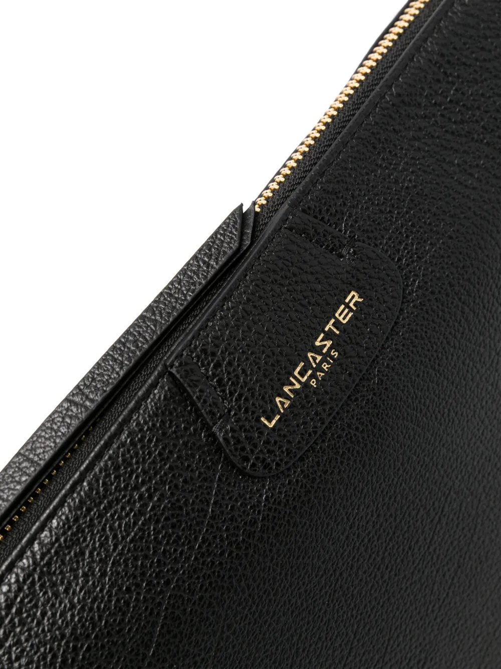 Lancaster Leren schoudertas Zwart