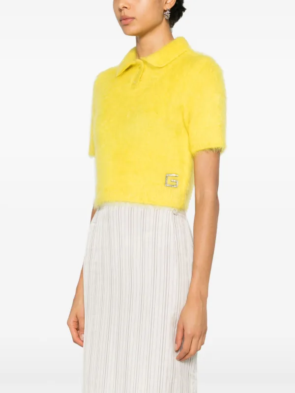 Yellow polo crop top 2025