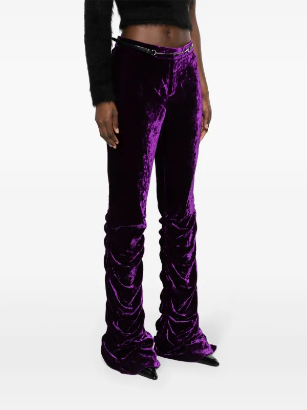 Gucci low-rise slim-fit Velvet Trousers | Purple | FARFETCH