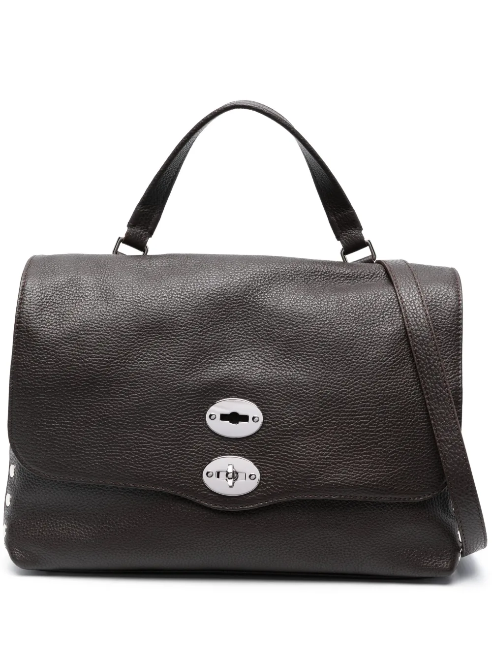 Zanellato Large Postina Grained-texture Tote Bag In Braun