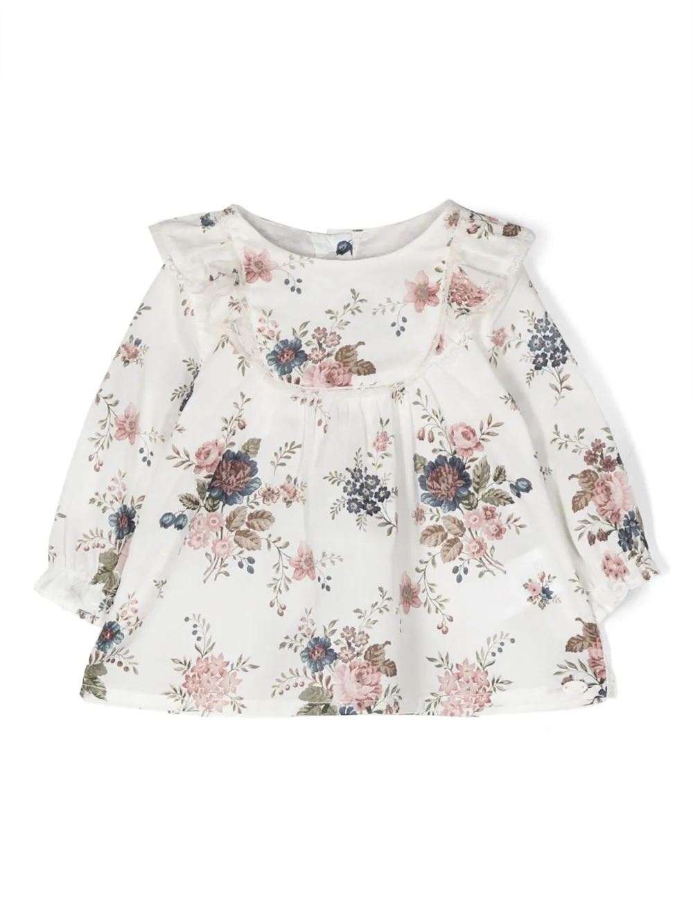 Tartine Et Chocolat Babies' Floral-print Cotton Top In White