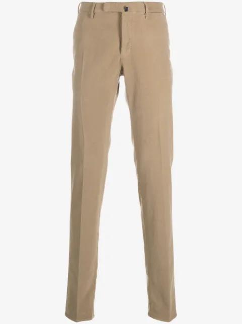 Incotex tapered-leg velour trousers