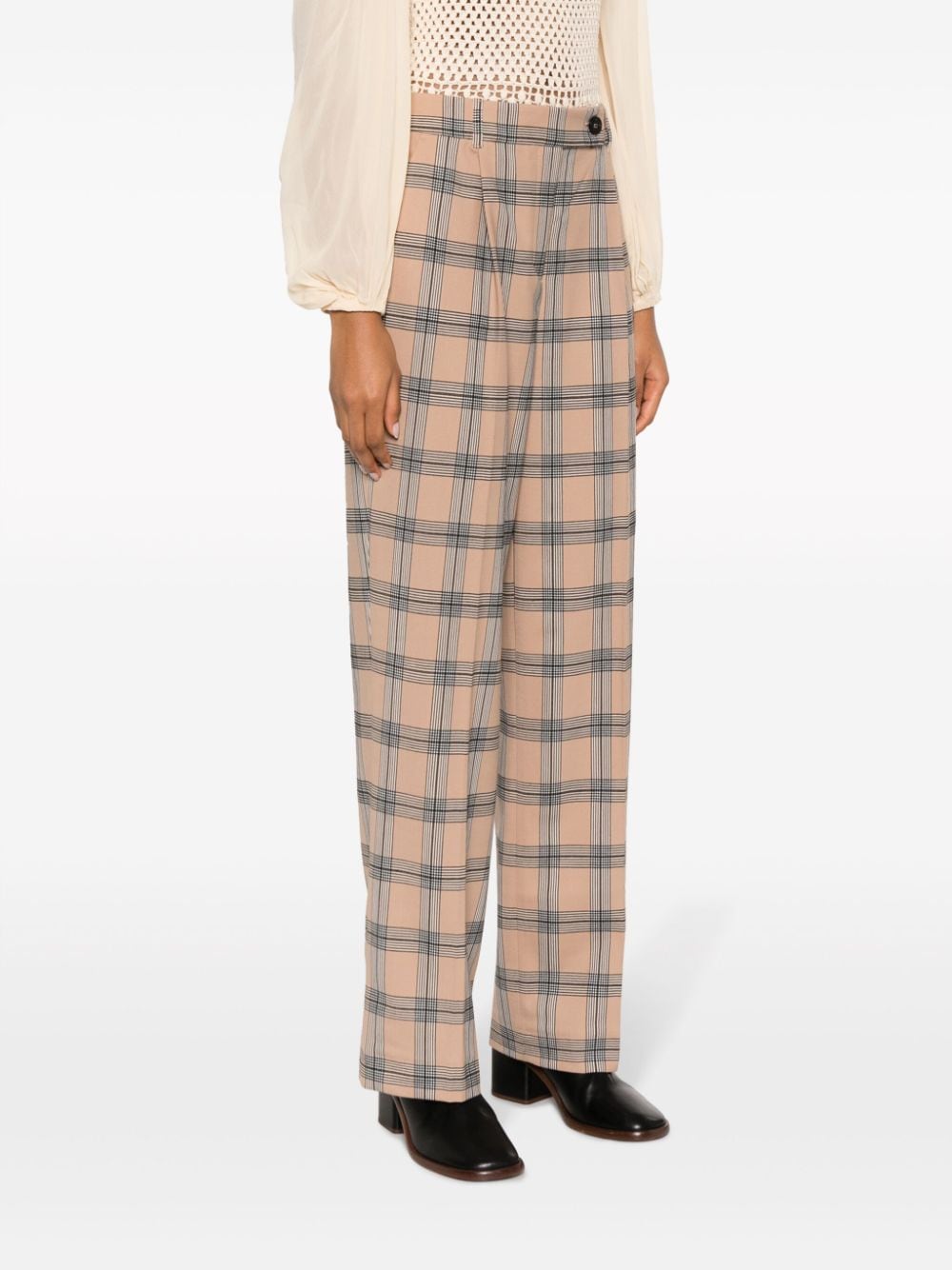 Shop Zimmermann Luminosity Checked Tailored Trousers In Neutrals