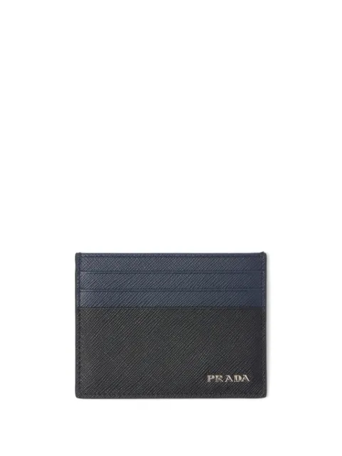 Prada Porta-cartões de couro com logo