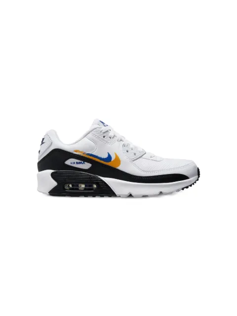 Nike Kids Air Max 90 "Double Swoosh - White/Black/Gold Royal" sneakers