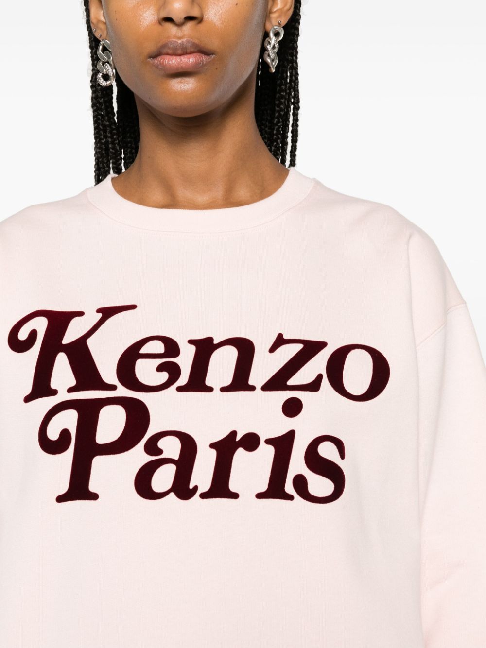 Shop Kenzo Verdy Flocked-logo Sweatshirt In Rosa
