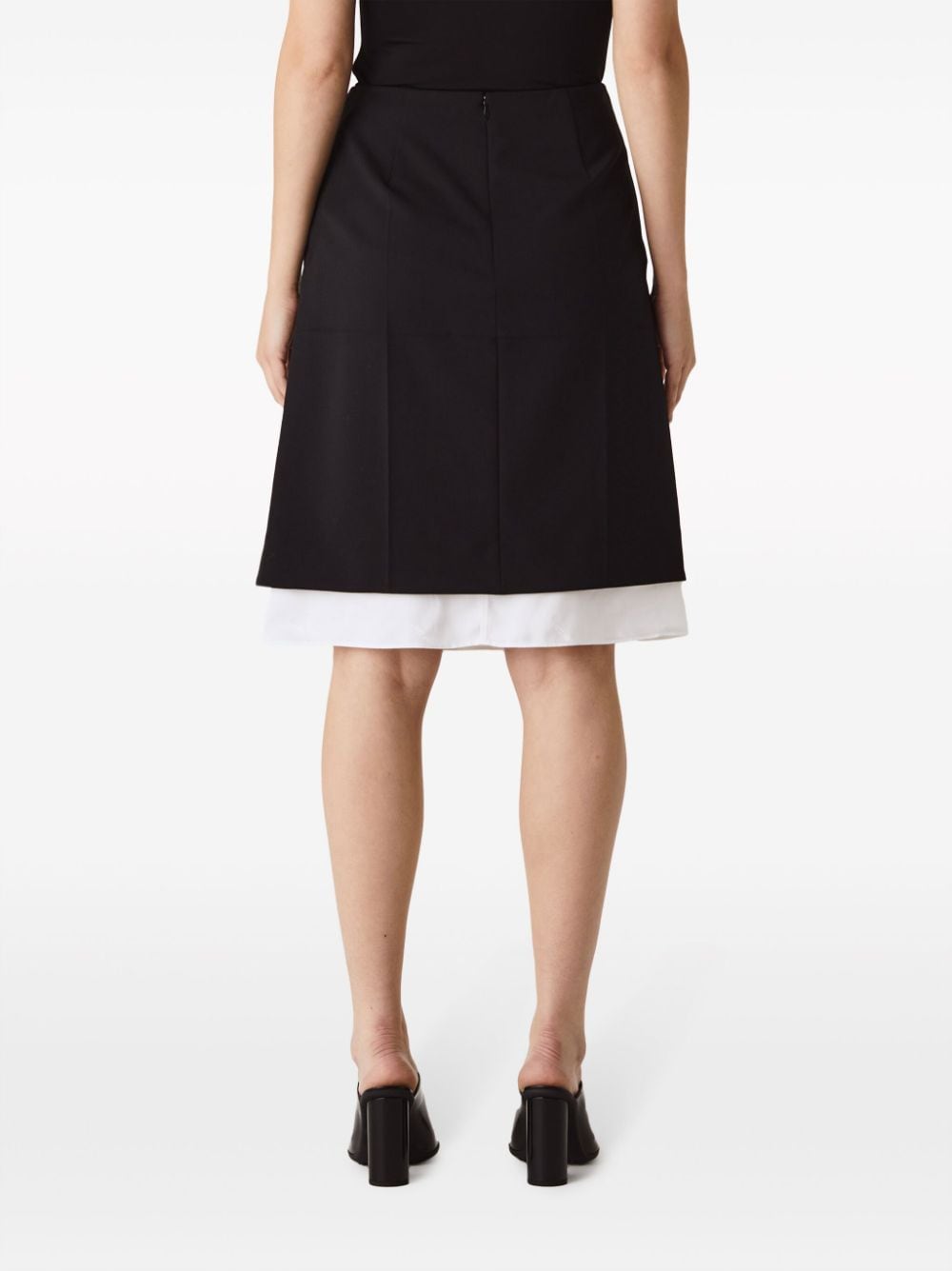 Shop Peter Do Contrasting-border Zip-up Skirt In Black