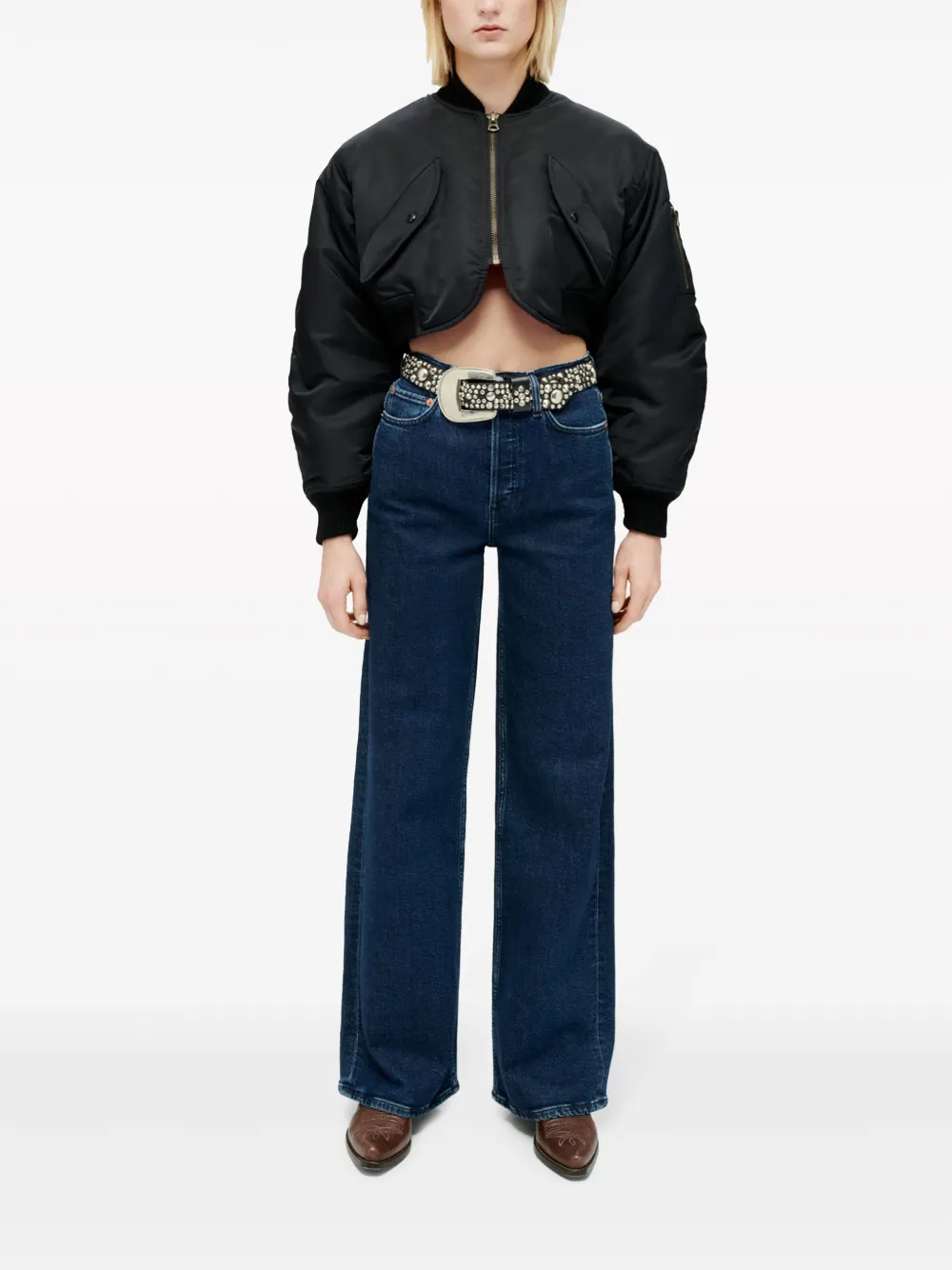 RE/DONE high-rise wide-leg jeans - Blauw