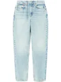 RE/DONE logo-patch tapered jeans - Blue