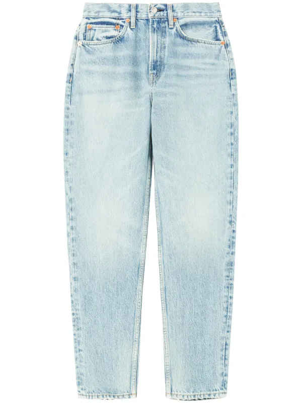 ● RONRON ● PATCH ROLL UP DENIM PANTS LIGHT BLUE CHECK Coco Patch Pocket Jean in 7-Year Indigo Stretch Denim | Shop