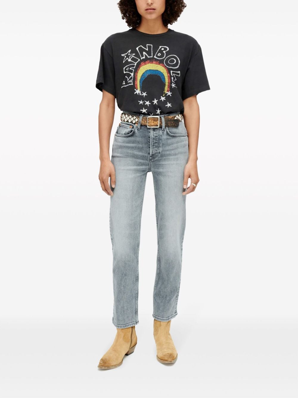 RE/DONE 90's rainbow cotton T-shirt - Zwart