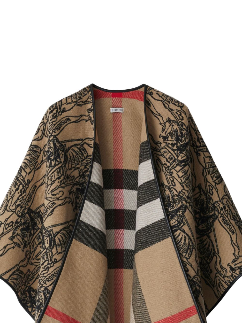 Burberry EKD wool cape - Bruin