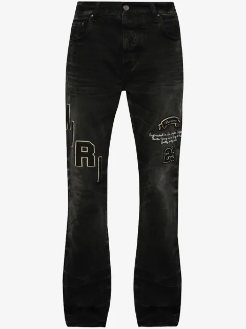 AMIRI logo-patch distressed jeans