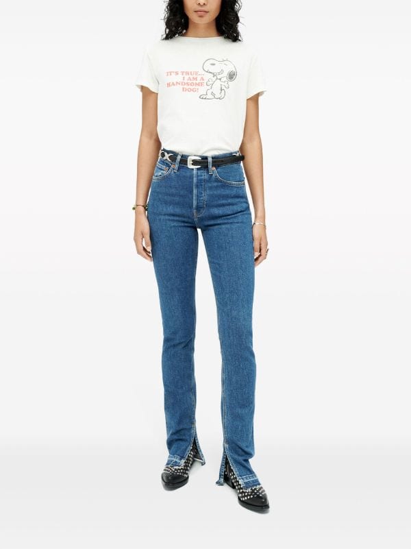 High-rise bootcut jeans in blue - Re Done