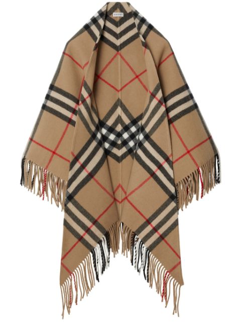 Burberry Vintage Check-pattern wool cape Women