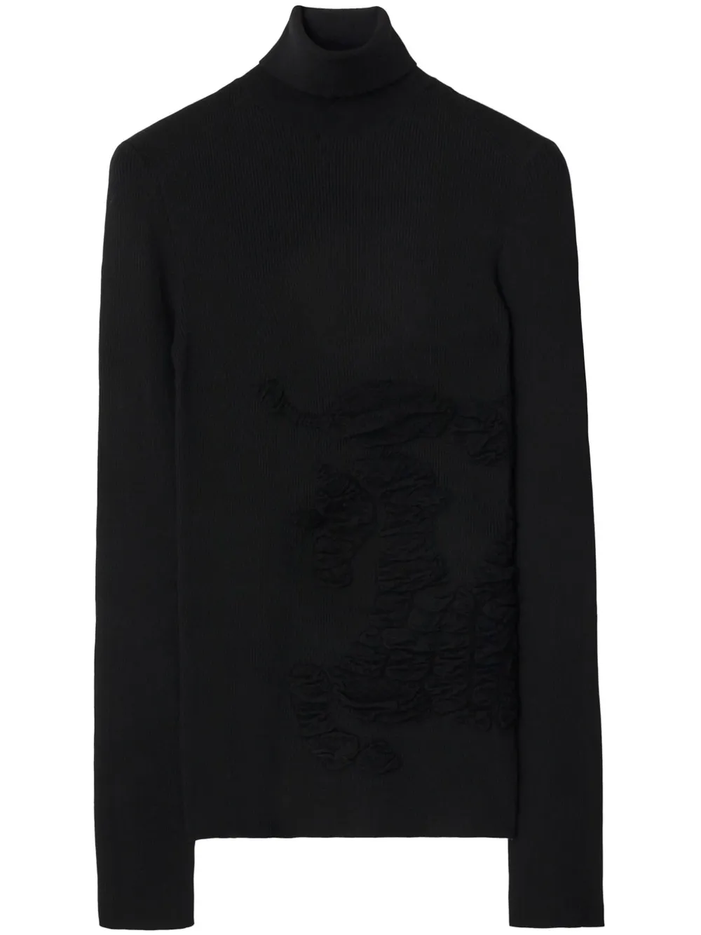 Burberry Ekd-embossed Roll-neck Jumper In Black