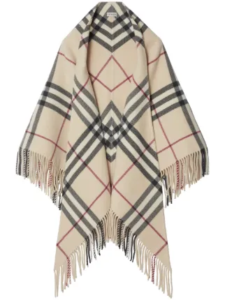Burberry Vintage-check Wool Cape | Neutrals | FARFETCH OM